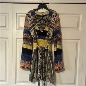 Free People Multicolor Knit Patterned Dress Tunic